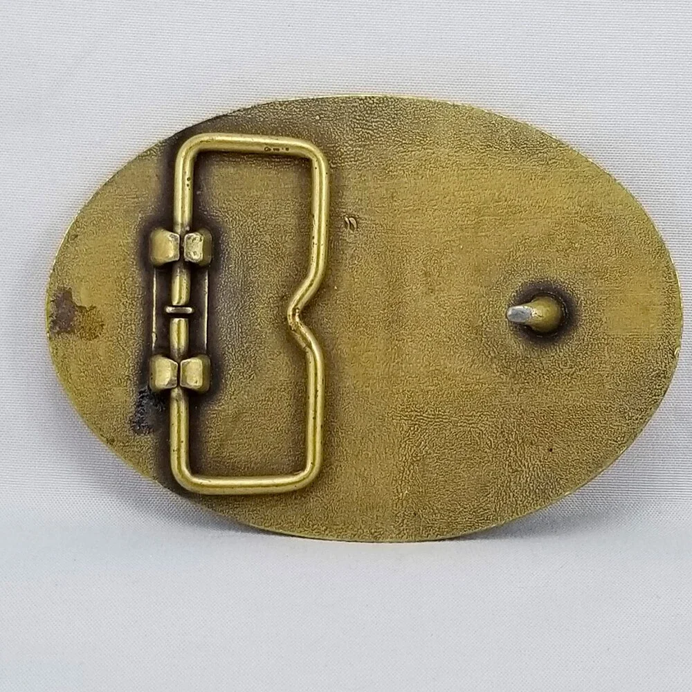 Vintage Belt‎ Buckle MCI Oval Gold Color